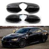 Coques de rétroviseurs noir brillant BMW Série 1 E81 E82 E87 E88 et Série 3 E90 E91 E92 E93 - vue 1