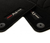 Tapis de sol en velours pour Audi A3/S3/RS3 8P (2003–2013), vue des broderies A3