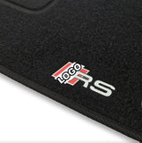 Tapis de sol en velours pour Audi A4/S4/RS4 B8 (2008–2015), détail du motif RS brodé