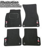 Illustration du jeu de quatre tapis en velours pour Audi A4/S4/RS4 B8 (2008–2015), découpe selon véhicule